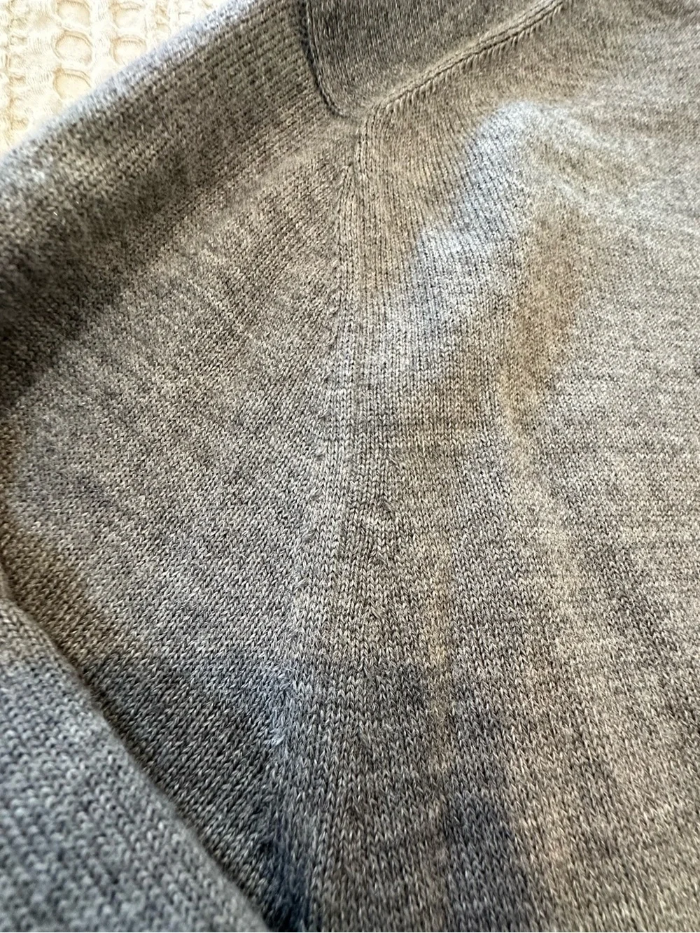Men’s Banana Republic Quarter Zip Sweater Merino Wool Blend Gray Size M